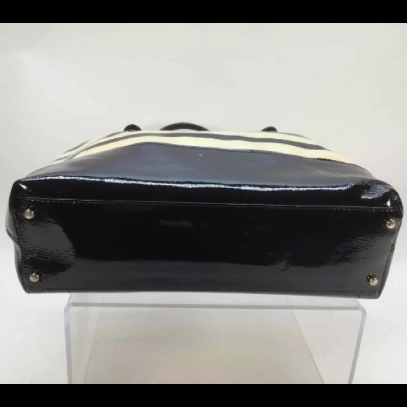 KateSpade NewYork Black/Creme StripedLeather Purse - Picture 7 of 14